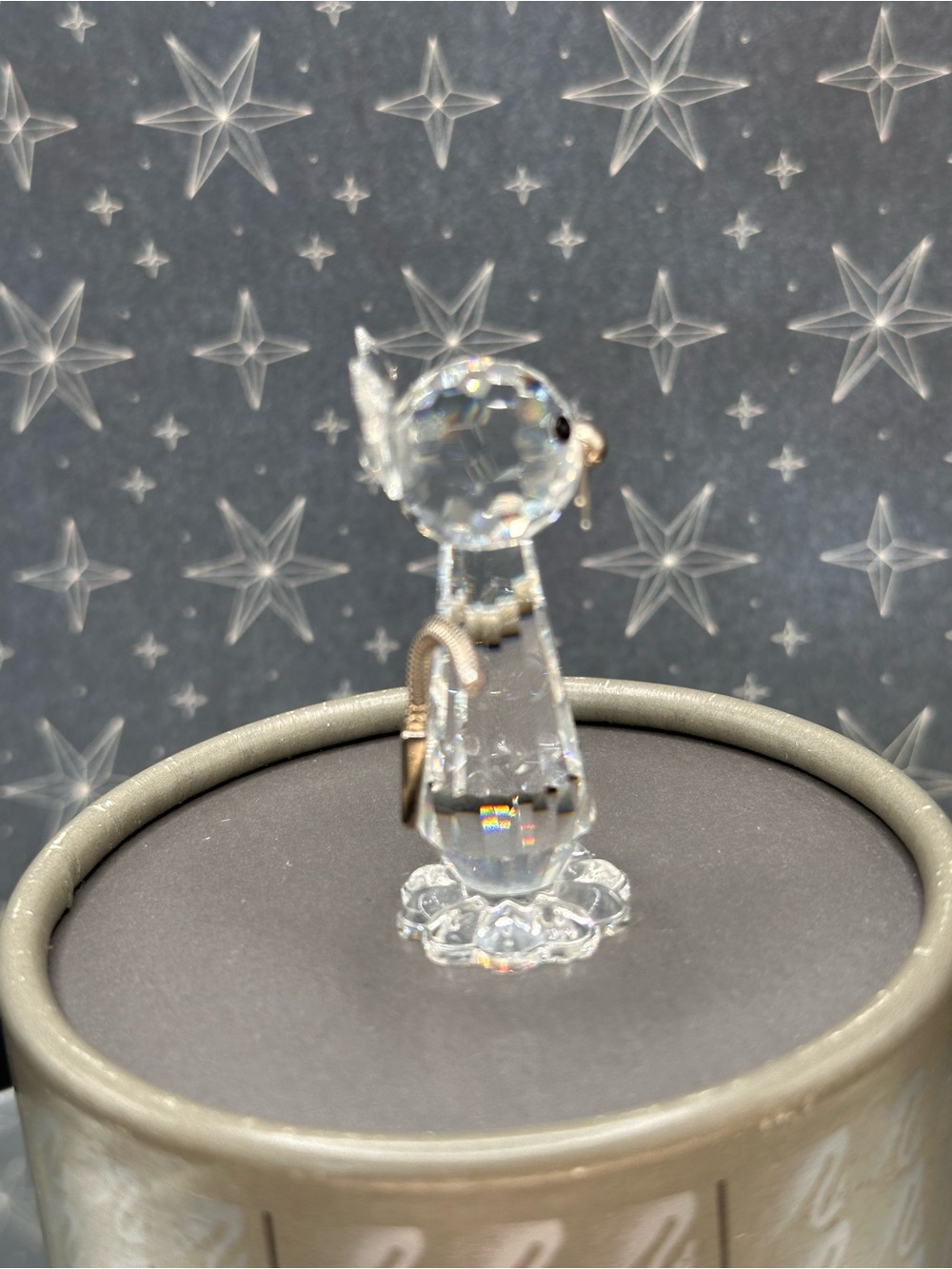 SWAROVSKI CRYSTAL MINIATURE CAT FIGURINE RETIRED w/original box 1985 - Picture 4 of 13